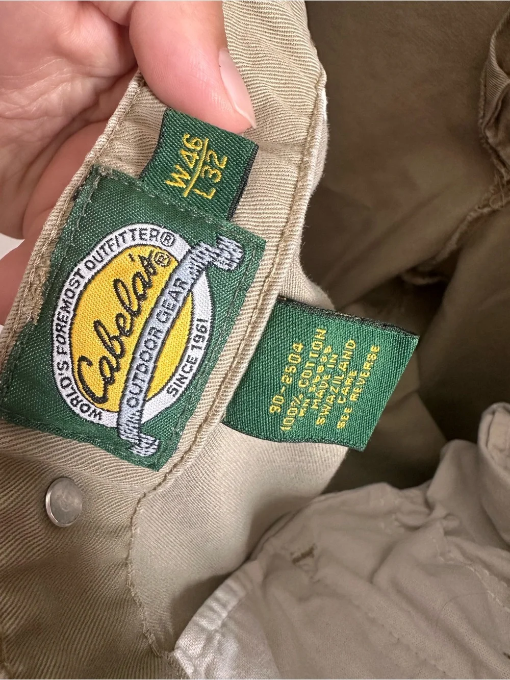 Cabelas cotton pants w46 l32